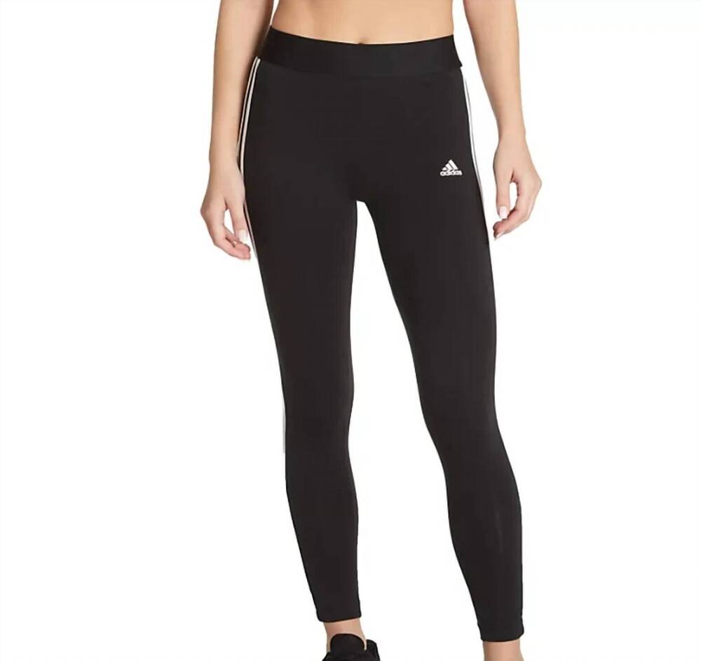 NEW ADIDAS optime essentials training leggings in charcoal with white
